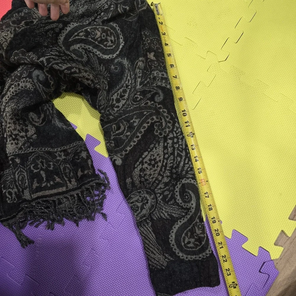 Soft Surroundings 100% Wool‎ Paisley Cardigan Sweater Women's 1X Boho Fringe...